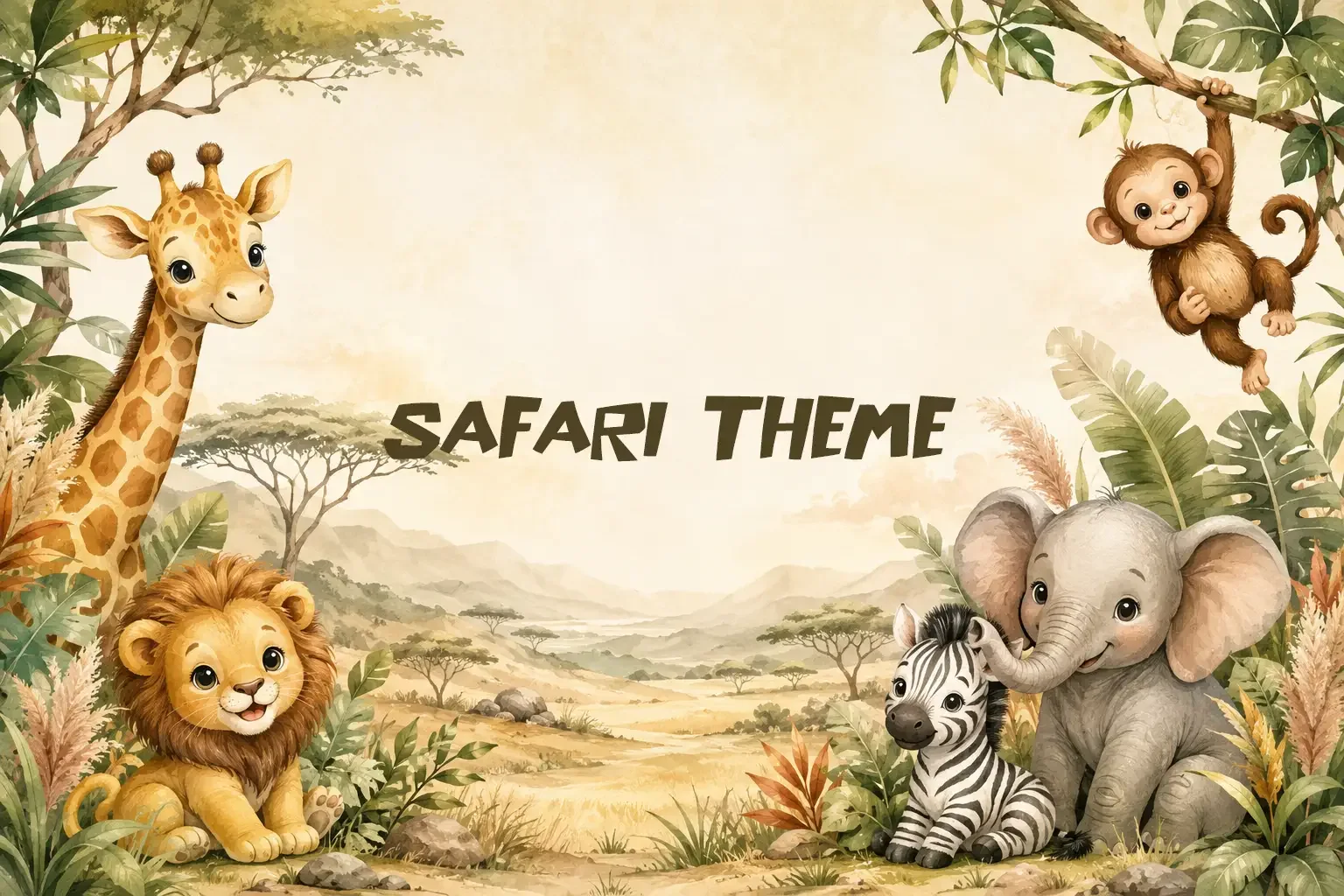 Safari Adventure invitation theme